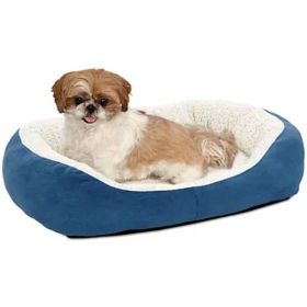 beMidWest Quiet Time Boutique Cuddle Bed for Dogs Blue - Small - 1 count