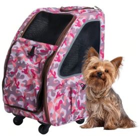 Petique 5-in-1 Pet Carrier for Dogs Cats and Small Animals Pink Camo - 1 count