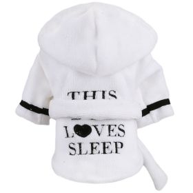 grPet Hooded Bathrobe White Coral Casual (Option: S)