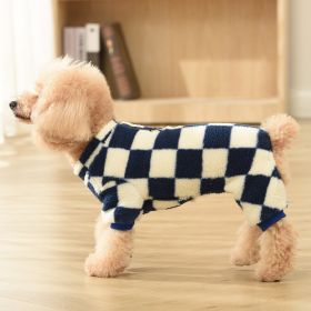 Four Legged Woolen Clothes With Lamb Fleece (Option: Blue-2XL)