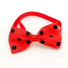 Pet Supplies Accessories Polka Dot Bow Tie (Option: Red And Black-Free Size)