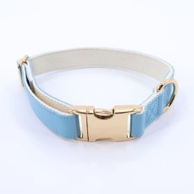 Pet Collar Metal Buckle High Quality All-match (Option: Light Blue Golden Necklace-S)