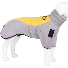 Warm Dog Jacket Winter Coat Reflective Waterproof Windproof Dog Snow Jacket Clothes with Zipper (Color: Yellow-Gray, size: 4Xl)