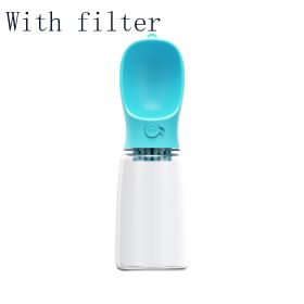 Pet Water Cup Outdoor Portable Water Bottle (Color: Blue With Filter, Style: 550Ml)