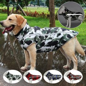 Winter windproof dog warm clothing; dog jacket; dog reflective clothes (Colour: Red Graffiti, size: S)