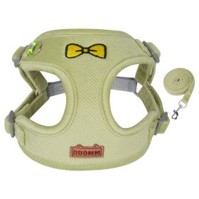 dog Harnesses and dog leash set; Pet Traction Rope Vest Pet Chest Strap Small and Medium Dog Strap Reflective Dog Walking Rope Wholesale (Colour: Green, Specification (L * W): M)