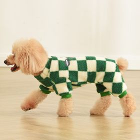 Four Legged Woolen Clothes With Lamb Fleece (Option: Green-2XL)