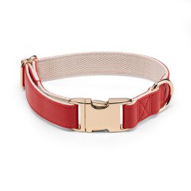 Pet Collar Metal Buckle High Quality All-match (Option: Brilliant Red Golden Necklace-M)