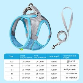 Hand Holding Rope Pet Dog Breast Strap Summer Breathable (Option: Blue-M)