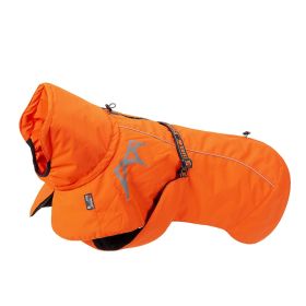 Pet Dog Cotton-padded Clothes Autumn And Winter Waterproof Warm With Velvet (Option: Orange-Back Length 35cm)