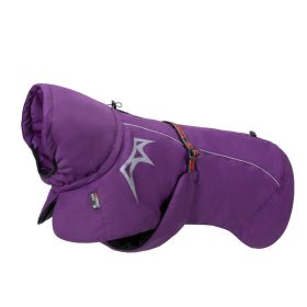 Pet Dog Cotton-padded Clothes Autumn And Winter Waterproof Warm With Velvet (Option: Purple-Back Length 50cm)