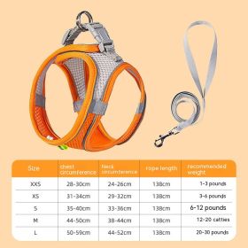 Hand Holding Rope Pet Dog Breast Strap Summer Breathable (Option: Orange-S)