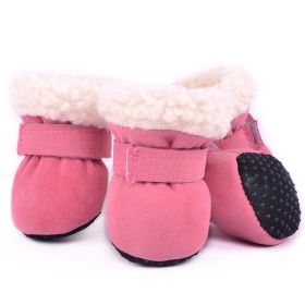 Fashion Simple Waterproof Warm Dog Shoes (Option: Pink-XL)